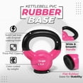thumbnail image 3 of Kettlebell Yes4All de 2,5 kg con recubrimiento de vinilo y base de goma rosa, 3 of 8