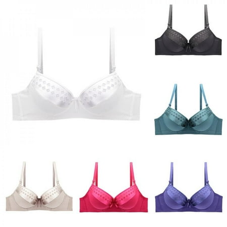 

Clearance!Women Gathered Underwear Bralette Female Solid Color Bra Push Up Brassiere Comfort Soft Lingerie