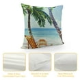 thumbnail image 4 of YINGXI  Palm Tree Throw Pillow Covers Tropical Beach Pillow Cases Green Leaves Decorative Cushion Covers for Sofa Couch Living Room 22x22in, 4 of 5
