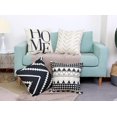 thumbnail image 4 of Set of 4 Decorative Throw Pillow Covers 18x18 Inch for Couch, Black and White/Cream Square Accent Pillows Cover Case for Cushions Sofa Bed Cushion and Living Room Farmhouse Outdoor Decoration (Black), 4 of 6