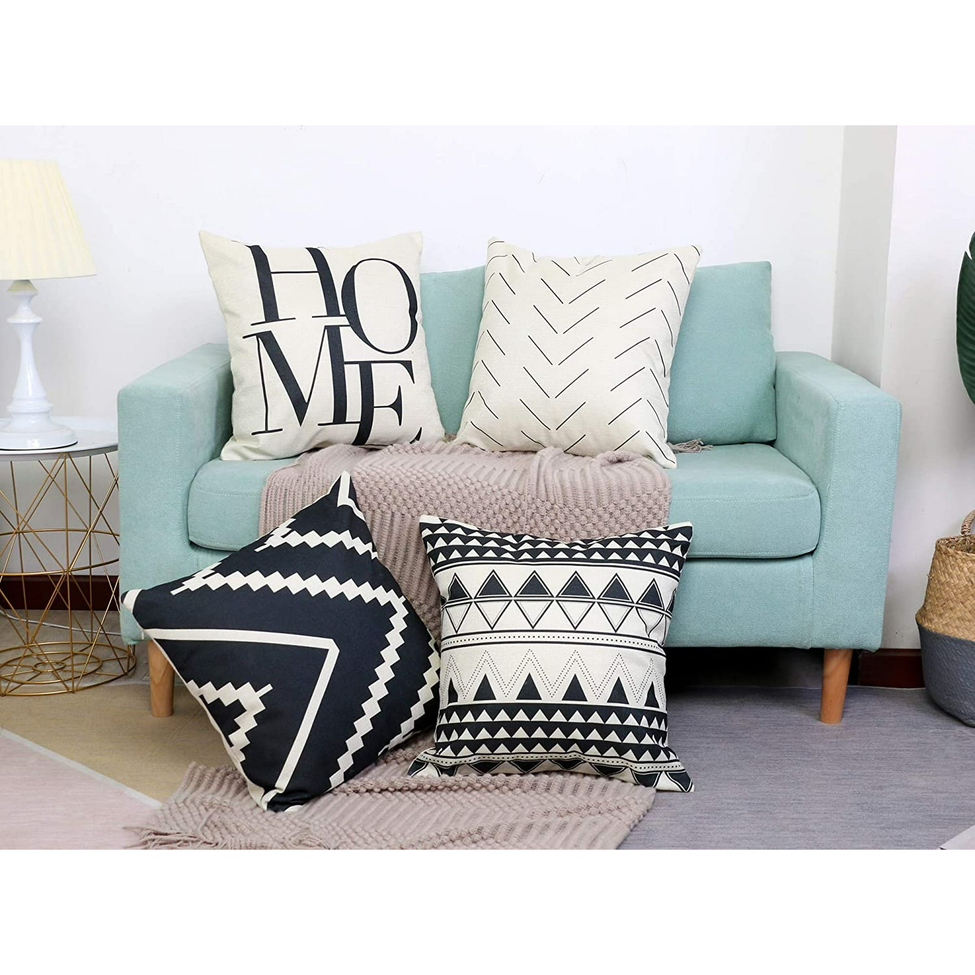 Large black decorative pillows sale