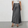 thumbnail image 3 of Women's Satin Maxi Skirts 2026 Spring High Waisted Flowy Long Silk A Line Elegant Business Casual Formal Slip Skirt Dark Gray M, 3 of 3