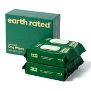 Earth Rated Dog Wipes, Thick Plant Based Grooming Wipes, Unscented, 400 Count