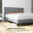thumbnail image 2 of Costway Queen Bed Frame Modern Platform Bed with Linen Upholstered Wingback Headboard, 2 of 10