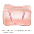 thumbnail image 3 of Uxcell 8.3"x11.8"x5.1" Clear Toiletry Bag Makeup Bags with Zipper Handle Pink, 3 of 5