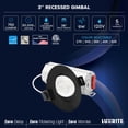 thumbnail image 7 of LUXRITE 3" Black Gimbal LED Recessed Light, 5CCT, 9W, 750LM, Dimmable CRI90 12PK, 7 of 7