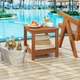 thumbnail image 4 of Gymax Table d'Appoint Adirondack à 2 Niveaux avec Plateau à Lattes et Tablette de Rangement pour Jardin, 4 of 10