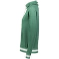 thumbnail image 2 of Holloway Sportswear L Womens All-American Funnel Neck Pullover Dark Green Heather/White 229763, 2 of 5