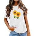 thumbnail image 1 of EQWLJWE Hauts à Col en V pour Femmes Mode Féminine Col Rond Manches Courtes Imprimé Tournesol de Pâques Hauts d'Été pour Femmes 2023, 1 of 7
