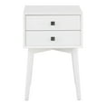 thumbnail image 2 of Leptis Mid-Century 2-Drawer Solid Wood Side Table, White, 2 of 9