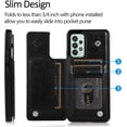 thumbnail image 2 of Basic Case for Samsung Galaxy A73 with Card Holder & Kickstand, Minimalist Luxury PU Leather Magnetic Closure Protective Wallet Case Cover for Samsung Galaxy A73 Black-SK, 2 of 7