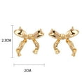 thumbnail image 3 of Pendientes de arco, Pendientes de arco de oro Pendientes de arco de arco, Joyas de arco para mujeres, Pendientes de arco Regalo de oro para mujeres., 3 of 5