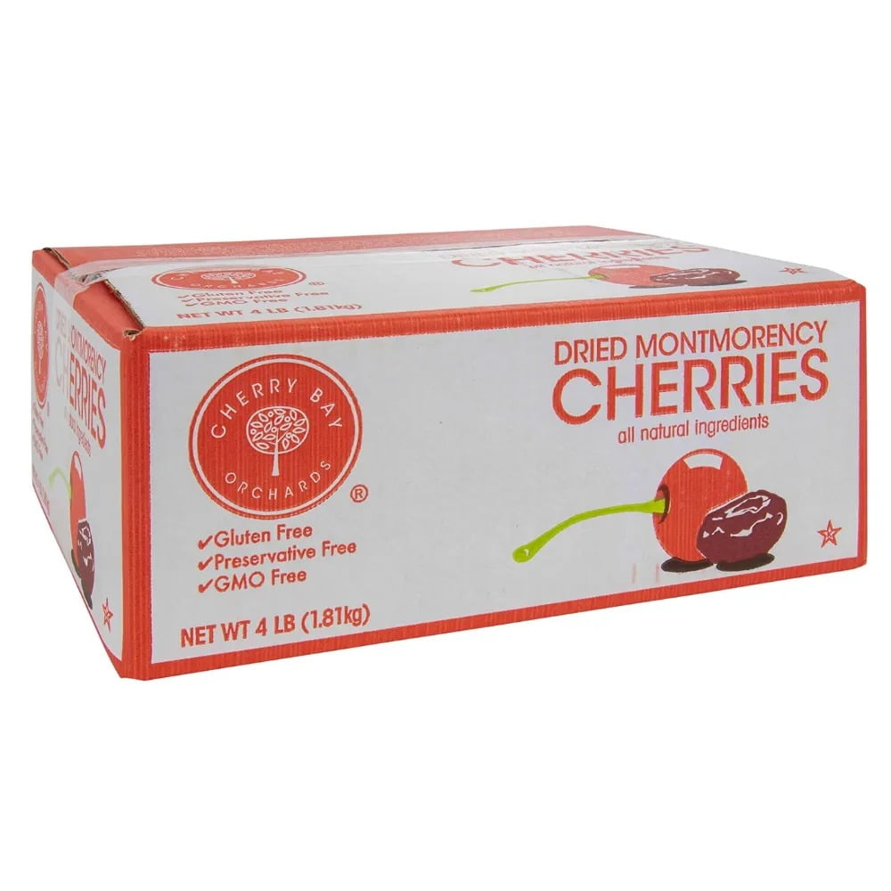 Cherry Bay Orchards - Dried Montmorency Tart Cherries (4 lb. box) - 100% Domestic, All Natural, Kosher Certified, Gluten Free, and GMO Free, No Additives