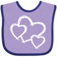 thumbnail image 3 of Inktastic Three White Hearts Boys or Girls Baby Bib, 3 of 4