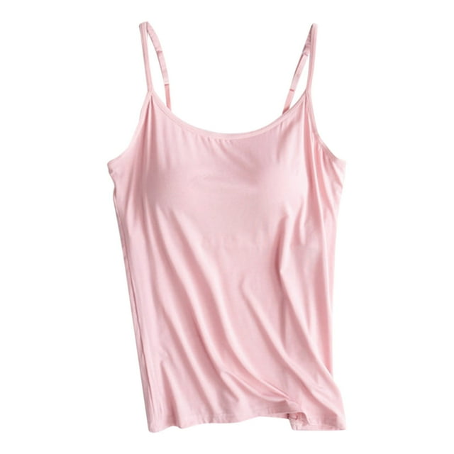 Camiseta sin mangas con tirantes y cojín en el pecho - Sin anillas de acero, diseño elástico acanalado para uso informal/deportivo - S-XXL