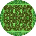 thumbnail image 1 of Ahgly Company Indoor Round Oriental Green Modern Area Rugs, 3' Round, 1 of 4
