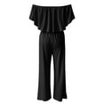 thumbnail image 5 of Riforla Summer and Spring Women's One Line Shoulder Fashion Temperament off The Shoulder Jumpsuit Jumpsuits for Women Black L, 5 of 5