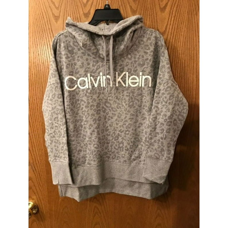 G III Apparel Group Ltd. Calvin Klein Womens XX Large L S Cowl Neck Pullover Sweater Grey Animal