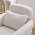 thumbnail image 5 of Accent Chair with Ottoman, Wingback Armchair with Lumbar Pillow and Footstool, Upholstered Single Sofa Chair with Golden Metal Legs, Leisure Armchair for Living Room, Bedroom, Office, Beige, 5 of 9