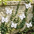 thumbnail image 6 of Ouuluon Butterfly Wall Decor Cute Art Butterfly Ornament, White 9x7in Hanging Decoration for Outdoor Fence Garden Courtyard Balcony Decor, 6 of 7
