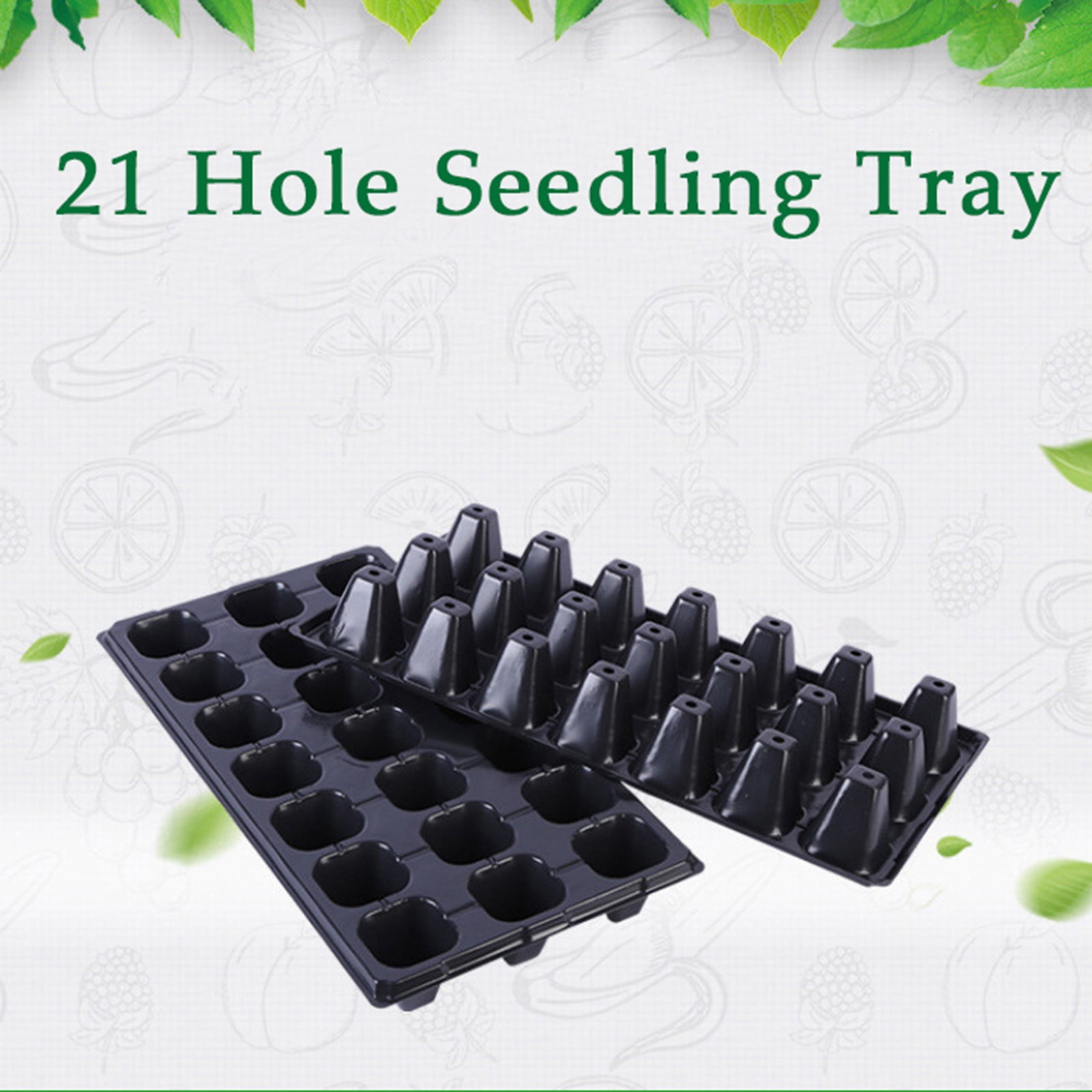MUAXDA 21 Cell Seed Starter Trays, Cone-Shaped Plug Trays, Plastic Germination Trays for Greenhouse, Garden & Urban Farming (5Pcs)