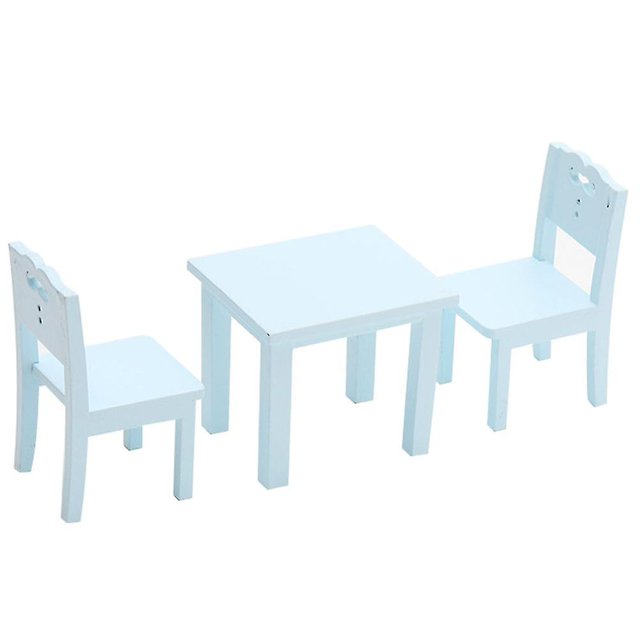 3 Pcs Kids Table Chairs Mini House Decoration Mini Desk Chair Set Furniture Model Toy
