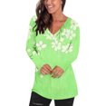 thumbnail image 2 of ZHYou Womens Tops Long Sleeve Fashion Floral Printed Multi Color And Size Casual V-Neck Loose T-shirt, 2 of 6