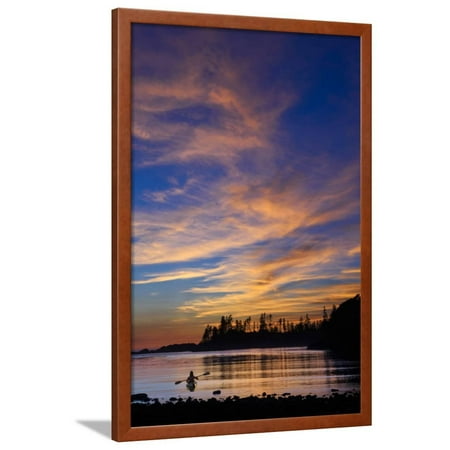 Canada, British Columbia Vancouver Island, Ucluelet, West Coast, Kayak at Sunset Framed Print Wall Art By Christian