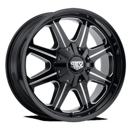 REV Wheels 823M-2903212 823 Series- 20x9 - 4.53 bs - 5x5/5x5.5 -Black/Machined Lip