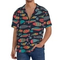 thumbnail image 1 of Fotbe Colorful Fish Camisa Estampada de Manga Corta para Hombre, Casual de Verano, Estilo Playero, Sin Arrugas-Small, 1 of 5