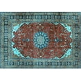 thumbnail image 1 of Ahgly Company Indoor Rectangle Medallion Light Blue Traditional Area Rugs, 7' x 9', 1 of 4