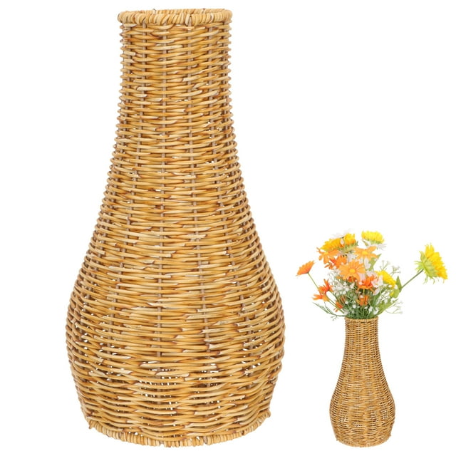 MIANGASTORE Simulation Rattan Woven Flower Vase Decorative Vase Hand Woven Flower Holder