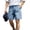 Light Blue, variant on Mens Jean Shorts 5" Heavyweight Straight Vintage Denim Shorts Loose Fit Elastic Waist Wide Leg Baggy Jorts, Light Blue L