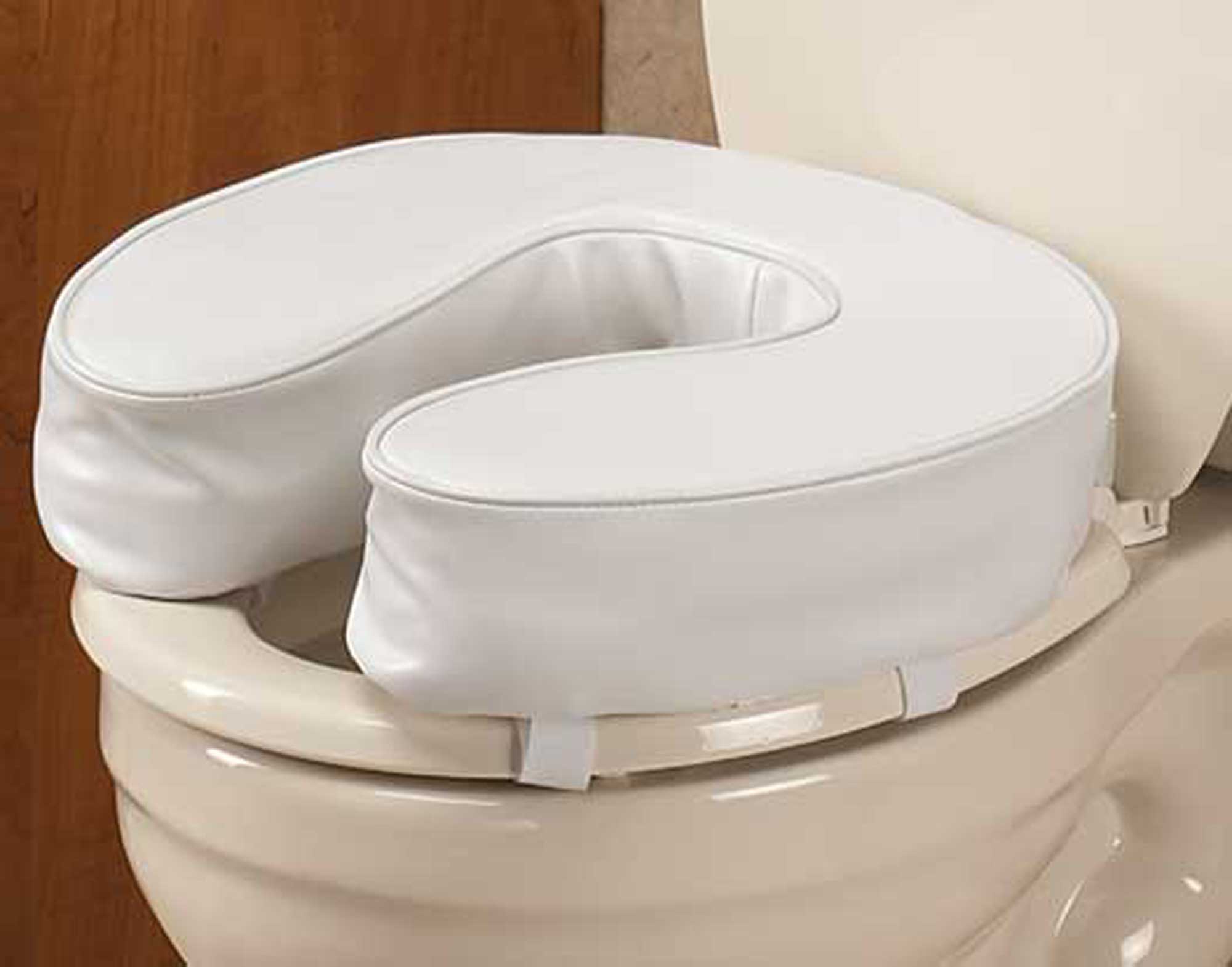 EZ Rise Cushioned Toilet Seat Straps For Secure Fit Vinyl Fits Standard Size 16 Toilet Seat
