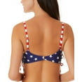 thumbnail image 2 of California Waves Junior's Classic Stars And Stripes Side Lace Up Bralette Bikini Top Swimsuit Blue Size Medium, 2 of 3