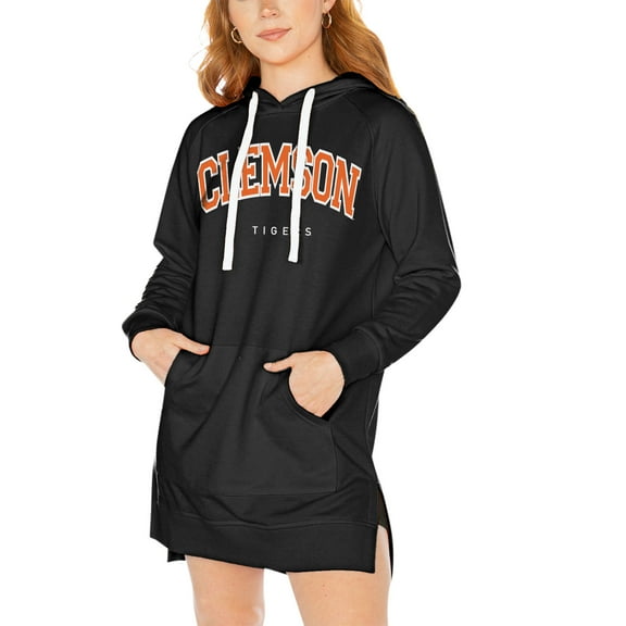Women's Gameday Couture Black Clemson Tigers Take a Knee Raglan Hooded Sweatshirt Dress