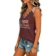 thumbnail image 4 of 4Th of July Shirts Women Summer Sleeveless Tops Funny Ladies V Neck Patriotic Tshirts American Flag Graphic Tees, 4 of 5