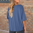 thumbnail image 4 of Otvok Womens Plus T-Shirt Summer Casual Loose Short Sleeve Solid Color Loose Pocket Tops, 4 of 6