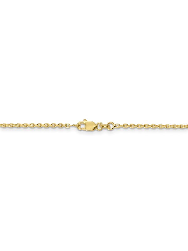 Jewel Tie 14k White Gold 1.65mm Diamond-Cut Cable Chain with Secure Lobster Lock Clasp