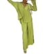 thumbnail image 3 of VISgogo Traje de pantalón de dos piezas para mujer, blusa de manga larga de color liso y pantalones de corte recto VISgogo  moda, 3 of 9