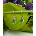 thumbnail image 4 of 3 Ct Pear Cut Lab-Created Green Emerald Drop/Dangle Earrings 14K Yellow Gold Plated 925 Sterling Silver, 4 of 4