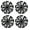 Black & Silver, variant on Hex Autoparts 14" Hub Caps Set of 4 fits R14 Tire & Steel Full Rim, Snap On Full Hubcaps Wheel Covers Universal for 14 inch Rims Black & Silver A-Type