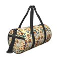 thumbnail image 3 of Fotbe 70s Hippie Style Pattern Foldable Sports Gym Bag with Wet Dry Pocket, Ultralight Travel Bag, Large Capacity Duffel Bag, Splash Proof Carry on Bag, Overnight Bag, Weekender Bag, 3 of 8