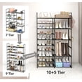 thumbnail image 3 of SHIQI-10 Tier Metal Shoe Rack,Shoe Shelf, 10 + 5 Tier Metal Shoes Rack for Entryway/Hallway/Closet/Bedroom,Shoe Rack Storage Organizer Shoe Rack Garage,Large Shoe Rack, 3 of 4