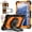 Black+Orange, variant on for Samsung Galaxy Tab A9 8.7" 2023 SM-X110 / SM-X115 with Pencil Holder/360° Rotating Kickstand/Grip Handle/Shoulder Strap Kids Girls Heavy Duty Protective 3-Layers Cover, Colorful Blue+Beige
