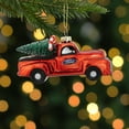 thumbnail image 2 of Northlight Vintage Ford Truck with Frosted Tree Glass Christmas Ornament - 4" - Red and Black, 2 of 5