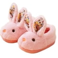 thumbnail image 2 of RuiJiao Adorable Bunny Kids Slippers, Cozy Microfiber Leather Indoor/Outdoor House Shoes with Non-Slip Sole for Girls Boys (White, Gray, Pink), Winter Warm Home Footwear, 2 of 3