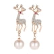 thumbnail image 5 of Pendientes de alce navideño, joyería con dijes, pendientes colgantes, pendientes de temperamento, gota Dorado, 5 of 9