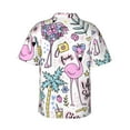 thumbnail image 3 of Picia Summer with Flamingo Gentle Cotton Regular Fit Short Sleeve Casual Hawaiian Shirt for Men-X-Large, 3 of 9