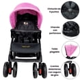 thumbnail image 2 of Carriola gemelar para bebé THE BABY SHOP Rosa Plegable Reclinable, 2 of 8